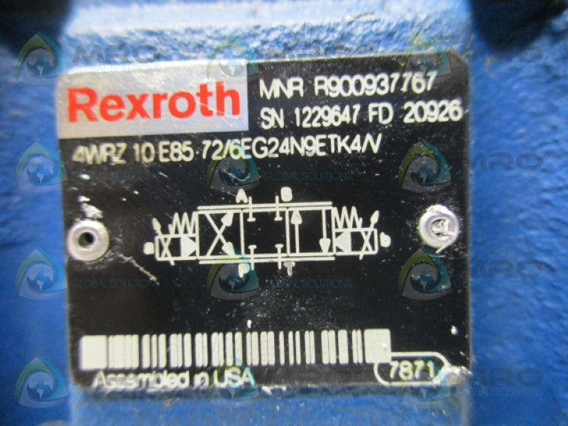 REXROTH 4WRZ10E85-72/6EG24N9ETK4/V DIRECTIONAL VALVE *USED*