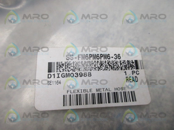 SWAGELOK SS-FM6PM6PM6-36 FLEXABLE METAL HOSE *NEW IN FACTORY BAG*