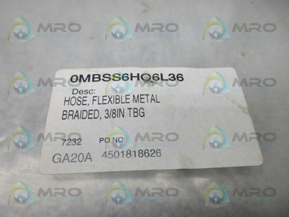SWAGELOK SS-FM6PM6PM6-36 FLEXABLE METAL HOSE *NEW IN FACTORY BAG*