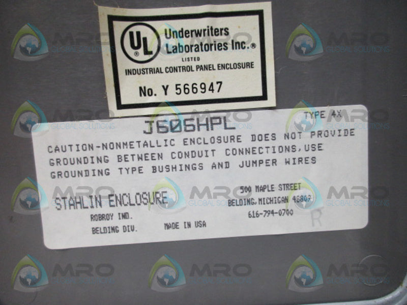 ROBROY J606HPL STAHLIN FIBERGLASS ENCLOSURE *NEW IN BOX*