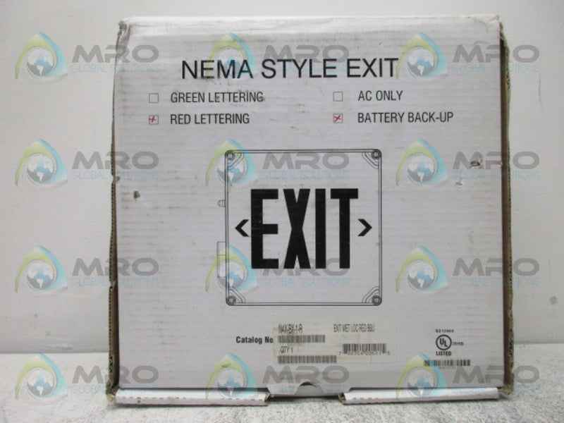 PACE LIGHTING PAC0226BRG N4X-BX-1-R EXIT SIGN RED *NEW IN BOX*