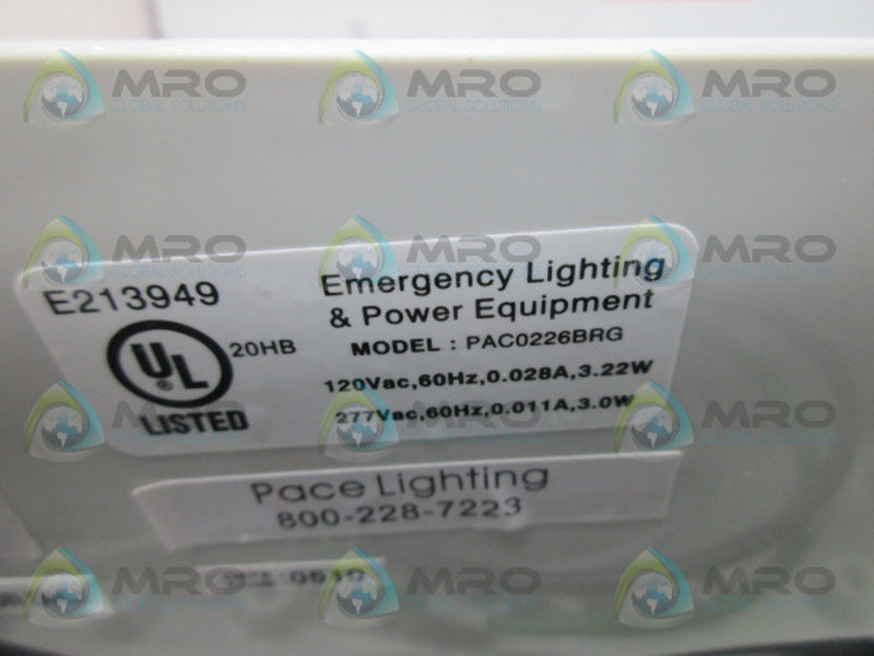 PACE LIGHTING PAC0226BRG N4X-BX-1-R EXIT SIGN RED *NEW IN BOX*
