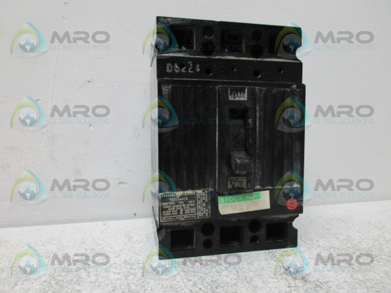 GENERAL ELECTRIC TED134070 CIRCUIT BREAKER 70A *USED*