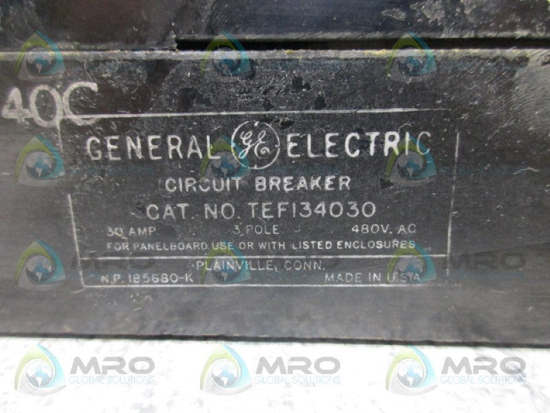 GENERAL ELECTRIC TEF134030 CIRCUIT BREAKER *USED*