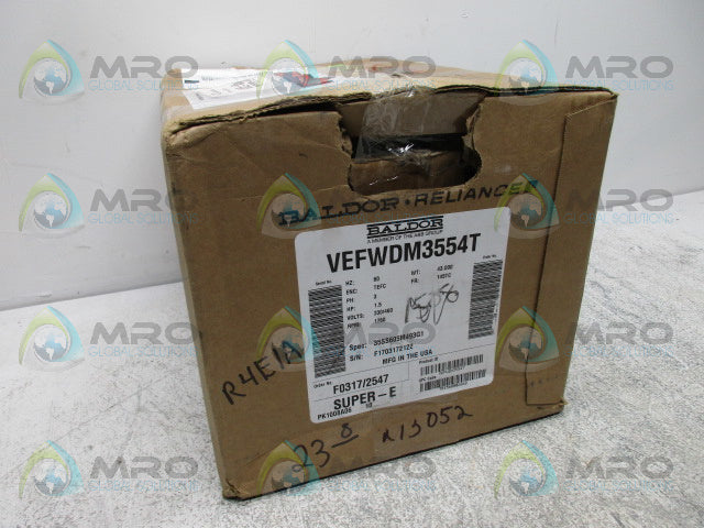 BALDOR VEFWDM3554T 1.5HP 1760RPM SUPER-E WASHDOWN DUTY MOTOR *NEW IN BOX*