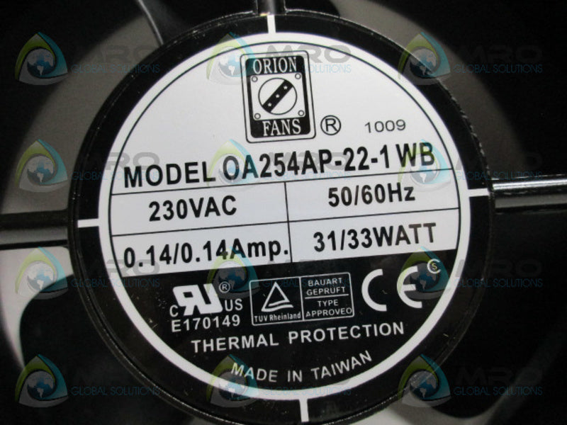 ORION FANS OA254AP-22-1WB FAN *NEW IN BOX*