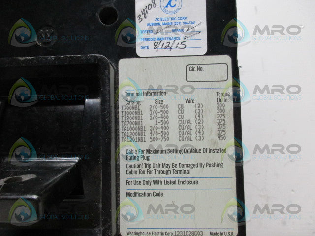 WESTINGHOUSE NC31200 CIRCUIT BREAKER *NEW NO BOX*
