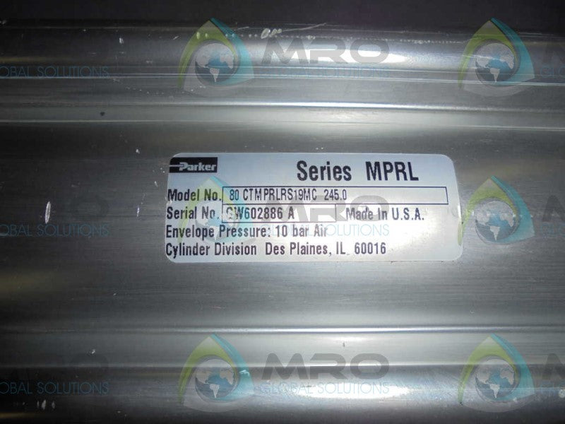 PARKER SERIES MPRL 80 CTMPRLRS19MC 245.0 PNEUMATIC CYLINDER *USED*