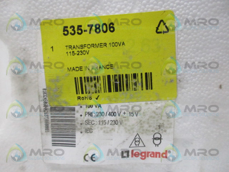 LEGRAND 535-7806 RAIL TRANSFORMER *FACTORY SEALED*