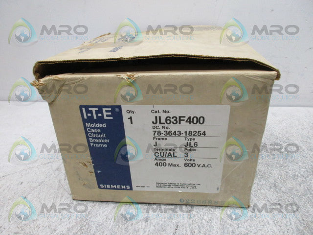 SIEMENS JL63F400 CIRCUIT BREAKER *NEW IN BOX*