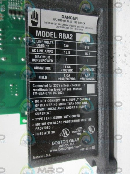 BOSTON GEAR RBA2 DRIVE *NEW IN BOX*