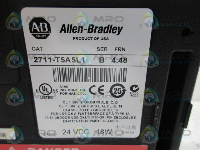 ALLEN BRADLEY 2711-T5A5L1 SER B FRN 4.48 TOUCH SCREEN *NEW IN BOX*