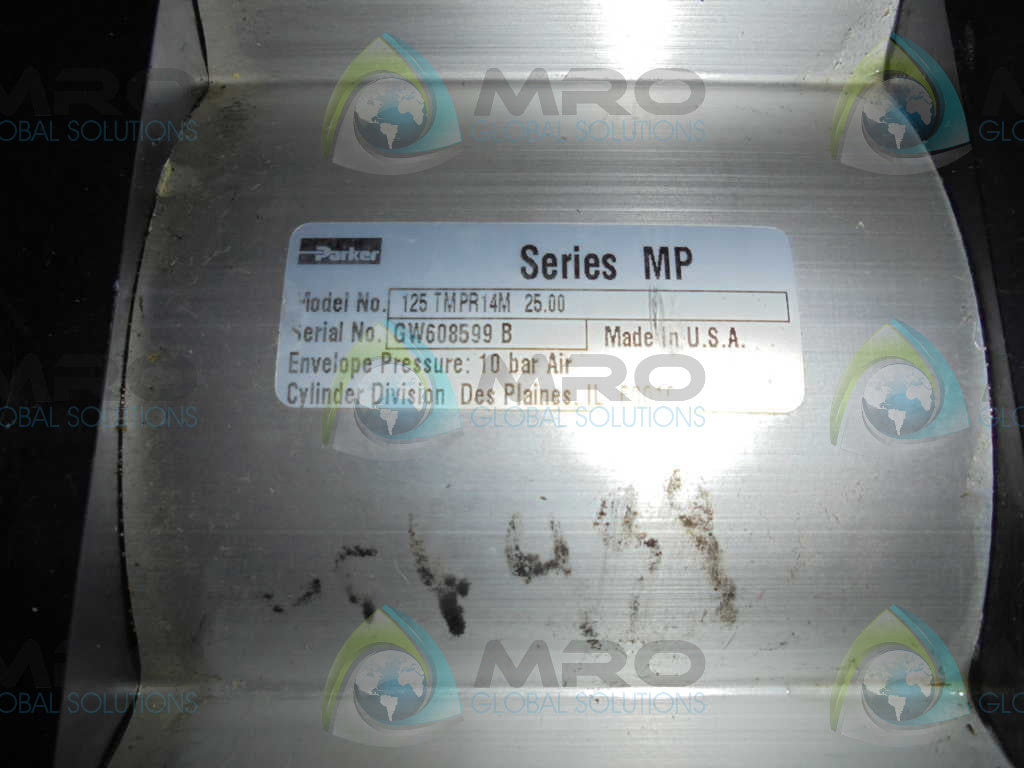 PARKER SERIES MP 125TMPR14M 25.00 PNEUMATIC CYLINDER *USED*