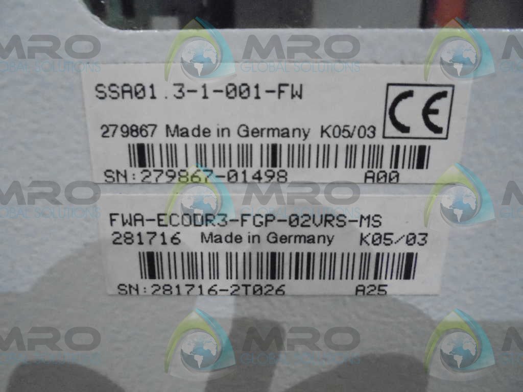 INDRAMAT FWA-ECODR3-FGP-02VRS-MS, SSA 01.3-1-001-FW ECO DRIVE *NEW NO BOX*