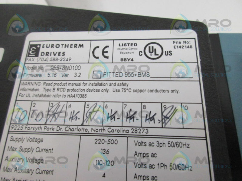 EUROTHERM 955+8N0100 FW 5.16 VER 3.2 * NEW NO BOX *