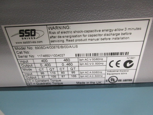 EUROTHERM 890SD/4/0087E/B/00/A/US * NEW NO BOX *