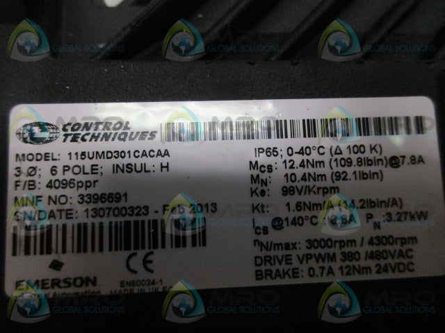 CONTROL TECHNIQUES 115UMD301CACAA SERVO MOTOR *NEW NO BOX*