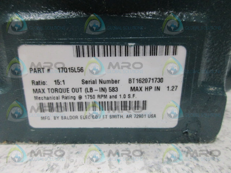 DODGE 17Q15L56 RATIO 15:1 GEAR REDUCER *NEW IN BOX*