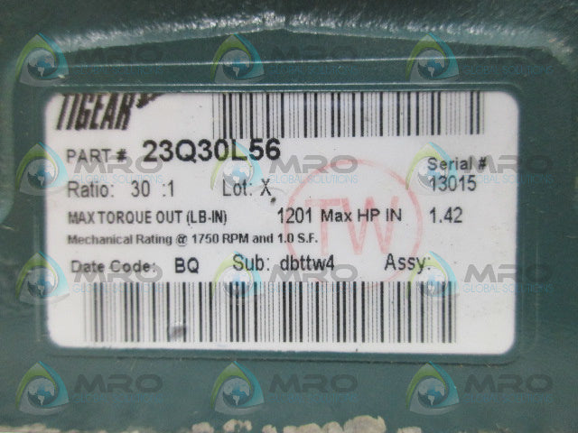 DODGE 23Q30L56 RATIO 30:1 GEAR REDUCER *NEW IN BOX*