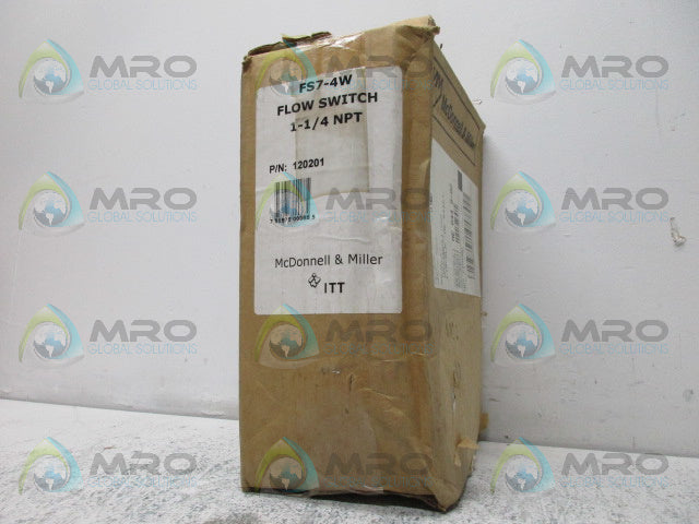 MCDONNELL & MILLER 120201 FS7-4W 1-1/4 NPT FLOW SWITCH *NEW IN BOX*