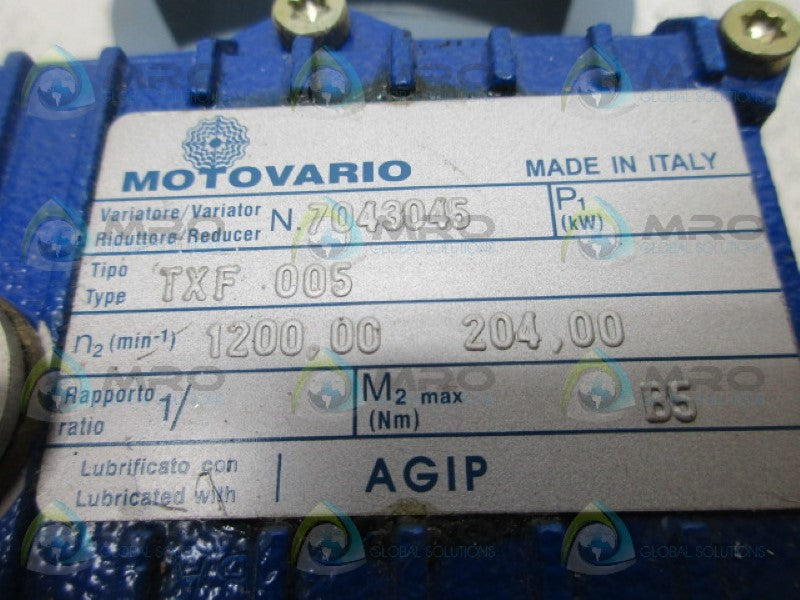 MOTOVARIO TXF005 GEAR REDUCER (AS PICTURED) *NEW NO BOX*