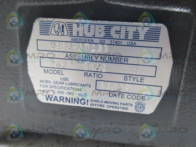 HUBCITY 0230-07133 WORM GEAR RATIO 10:1 *NEW IN BOX*