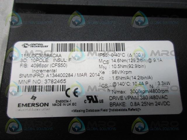 CONTROL TECHNIQUES 115UDC305BACAA SERVO MOTOR *NEW IN BOX*