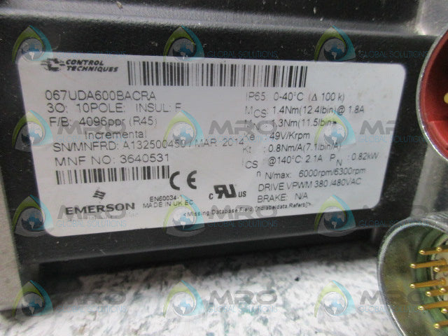 CONTROL TECHNIQUES 067UDA600BACRA SERVO MOTOR *NEW IN BOX*