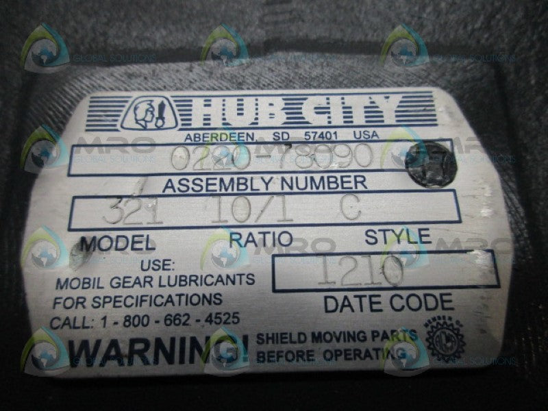 HUB CITY 0220-78090 GEAR REDUCER 10/1 *NEW NO BOX*