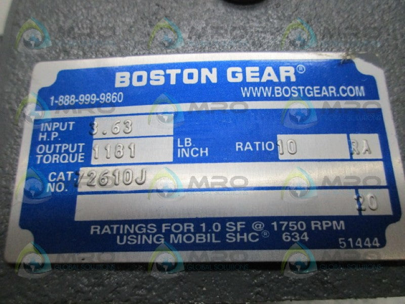 BOSTON GEAR 72610J GEAR REDUCER RATIO 10 *NEW NO BOX*