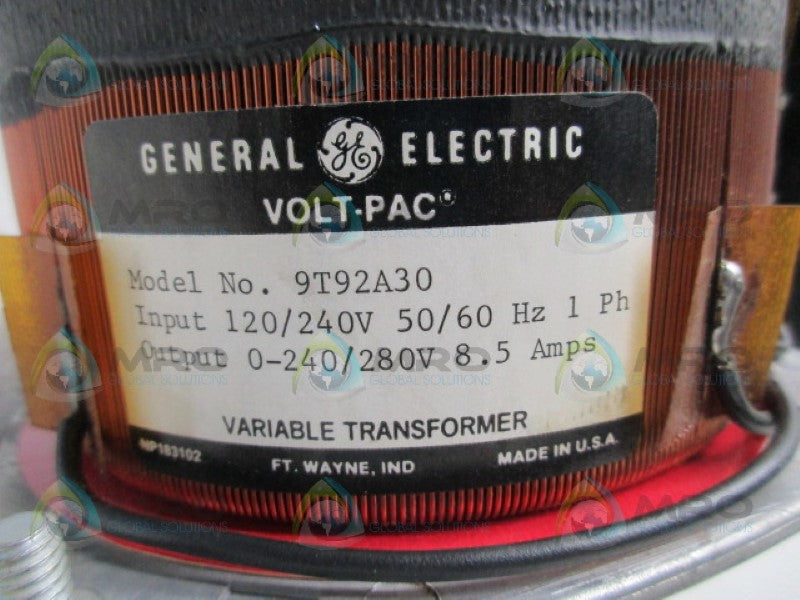 GENERAL ELECTRIC 9T92A30 VARIABLE TRANSFORMER *USED*