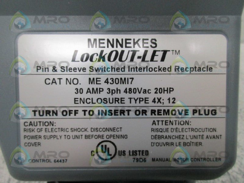 MENNEKES ME430MI7 INTERLOCK SWITCH *NEW IN BOX*
