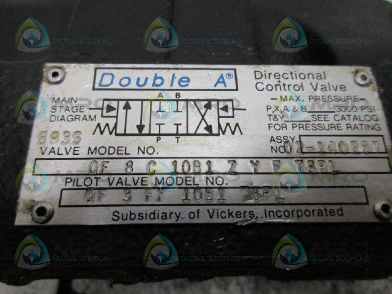 DOUBLE A QF-8-C-10B1-Z-Y-E-TSPL DIRECTIONAL VALVE *NEW NO BOX*