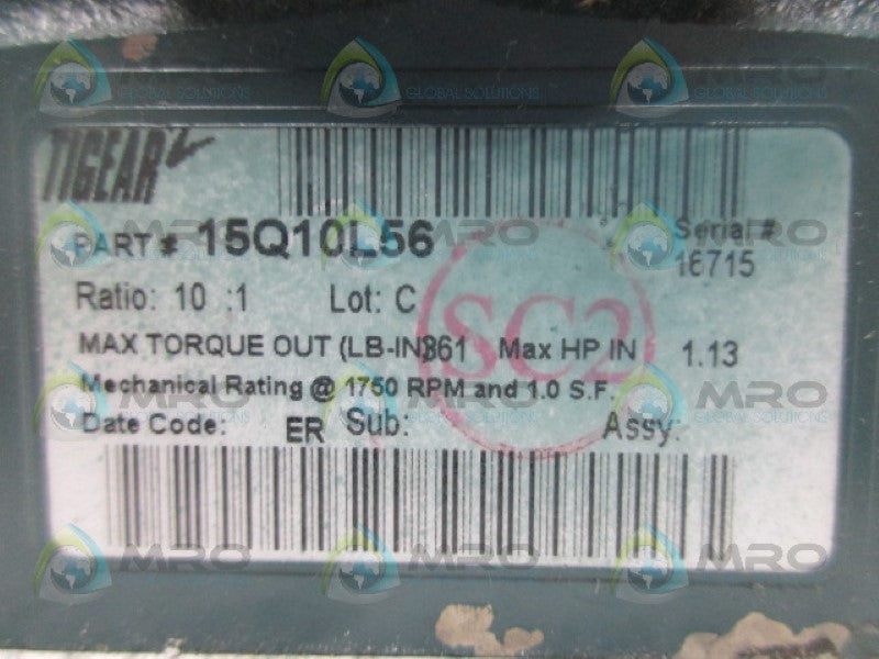 DODGE 15Q10L56 REDUCER RATIO 10:1 *NEW IN BOX*