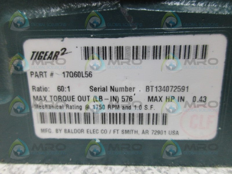 DODGE 17Q60L56 REDUCER RATIO 60:1 *NEW IN BOX*