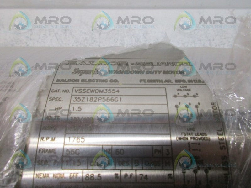 BALDOR VSSEWDM3554 SUPER-E MOTOR 1.5HP 1765RPM *NEW IN BOX*
