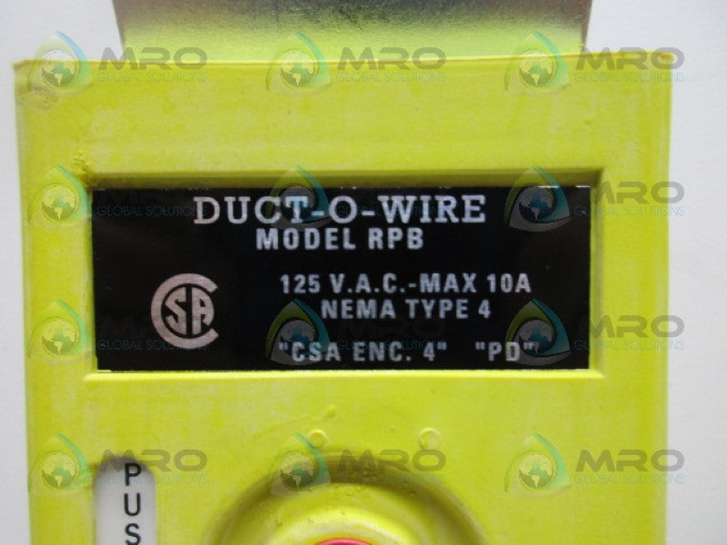 DUCT-O-WIRE MODEL RPB 8 PUSHBUTTON *NEW NO BOX*