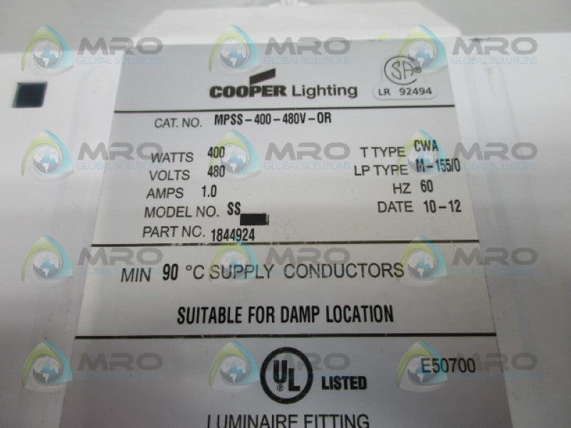 COOPER MPSS-400-480V-OR HALO LIGHTING *NEW NO BOX*