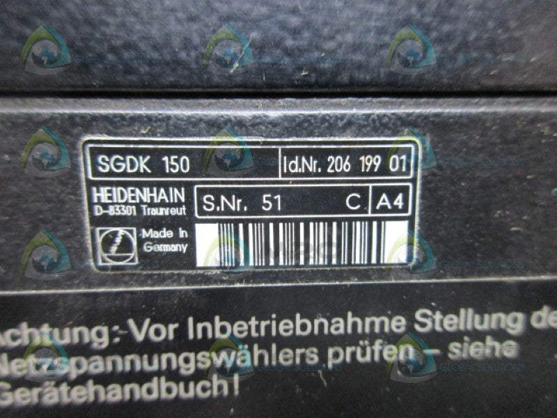 HEIDENHAIN SGDK 150 20619901 CONTROLLER *USED*