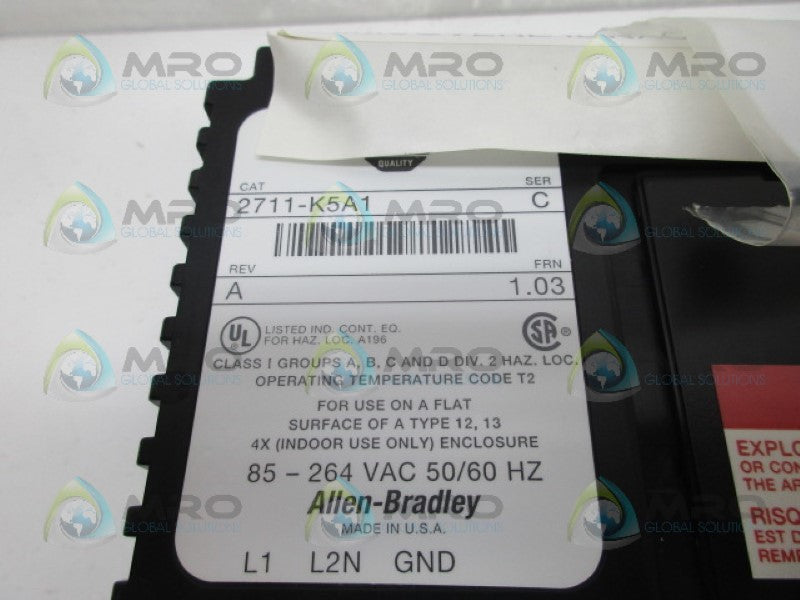 ALLEN BRADLEY PANELVIEW 550 2711-K5A1 SER C REV A FRN 1.03 PANEL *NEW IN BOX*
