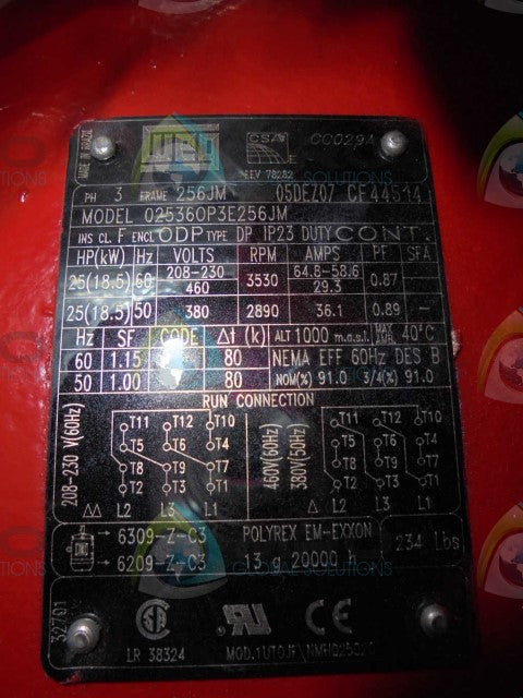 WEG 025360P3E256JM MOTOR *NEW IN BOX*