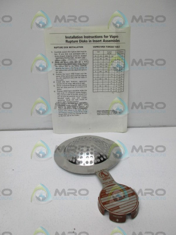 OSECO 4" VAPRO RUPTURE DISK 109.6 PSIG *NEW IN BOX*