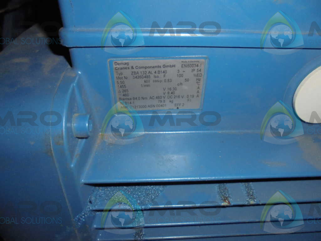 DEMEG CRANE & COMPONENTS ZBA132AL4B140  *NEW NO BOX*