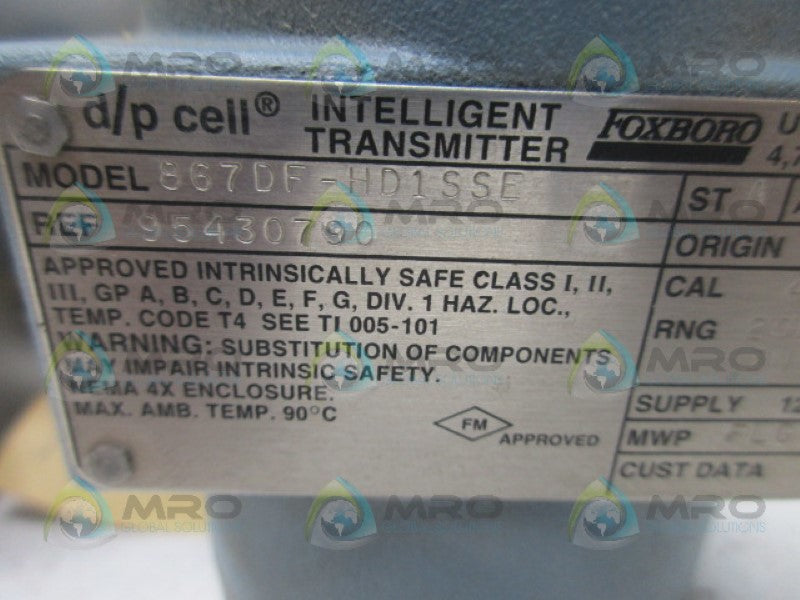 FOXBORO 867DF-HD1SSE INTELLIGENT TRANSMITTER *NEW NO BOX*