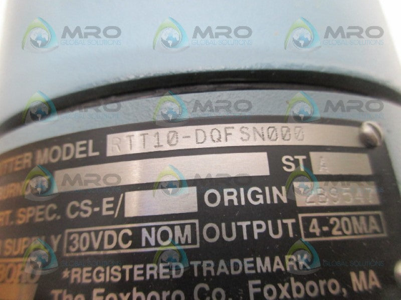 FOXBORO RTT10-DQFSN000 TEMPERATURE TRANSMITTER *NEW IN BOX*