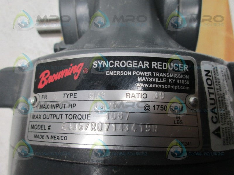 BROWNING E436/R07143419N SYNCROGEAR REDUCER RATIO 39 *NEW NO BOX*
