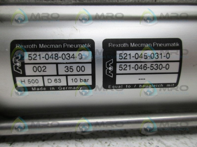REXROTH 521-048-034-0 PNEUMATIC CYLINDER *NEW NO BOX*