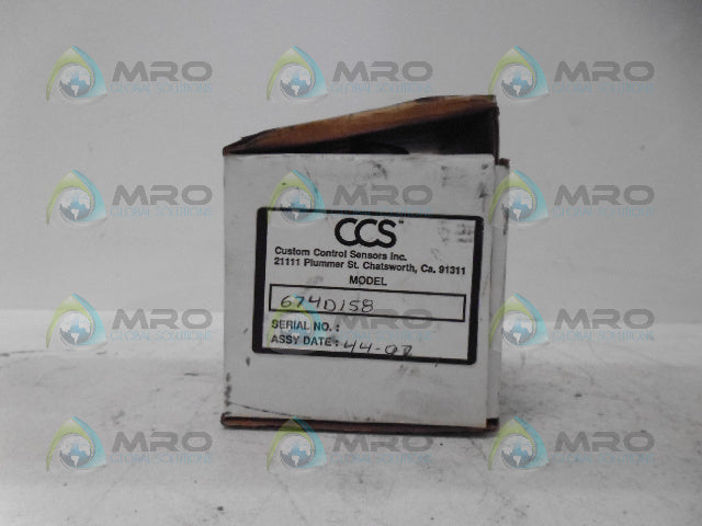 CCS 674D158 PRESSURE SWITCH *NEW IN BOX*
