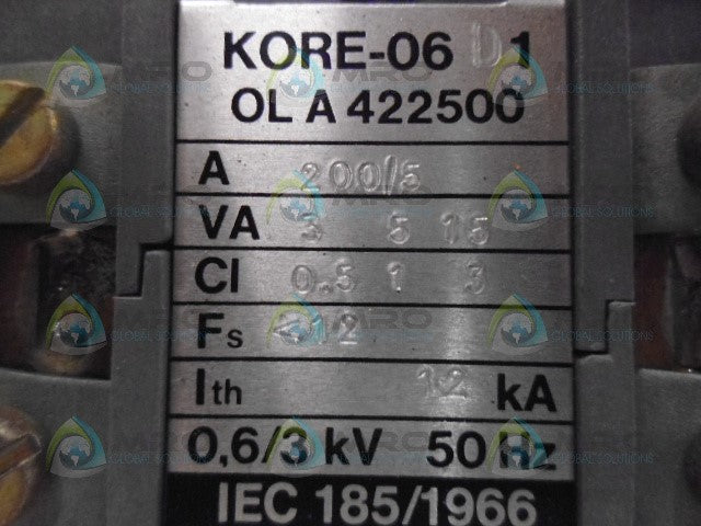 STROMBERG KORE-06D1-0L-A-422500-A200/5 CURRENT TRANSFORMER *NEW NO BOX*