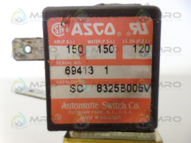 ASCO SC8325B005V SOLENOID VALVE *USED*